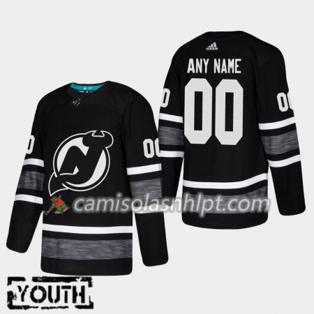 Camisola New Jersey Devils Personalizado 2019 All-Star Adidas Preto Authentic - Criança